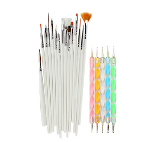 נייל אמנות 20 סטי אור טיפול מברשת צבוע נקודת תרגיל מברשות 15 אבקת מוטות + 5 בורג מוט נקודת מברשות - Product Image 2