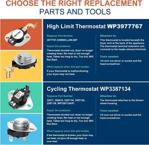 Elemento Calefactor de Secadora Eléctrico Duradero de Aluminio Modelo 279838 para Modelos Whirlpool/<span class=keywords><strong>Roper</strong></span>/Maytag/Amana/Admiral 500/600/70/80 - Product Image 4