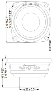 Altavoz de Neodimio MIFOSOUND de <span class=keywords><strong>2</strong></span> Pulgadas, <span class=keywords><strong>52</strong></span>*<span class=keywords><strong>52</strong></span> mm, 4 Ohmios, 5W, Borde de PU, Tapa Negra - Product Image 6
