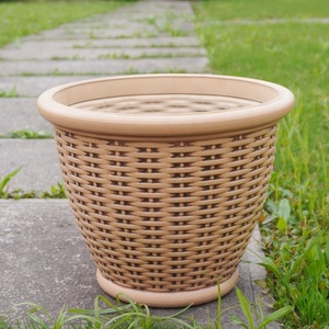 Pot Large Outdoor Large Outdoor Planters Manufacturer Basket Brown Flower Pot PE Cane Welcome Plastic Big Large Outdoor Wicker Planters For Home