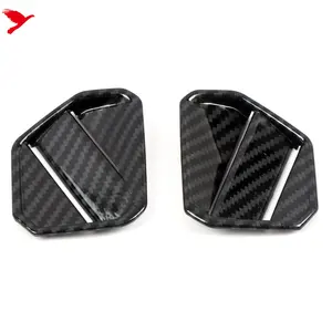 For Toyota Tundra 2022 2023 Carbon Fiber Black Interior Upper A/C Air Outlet Vent Cover Trim ABS Car Accessories 2PCS