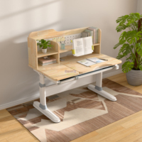XiangHe Bureau pour enfants en bois à hauteur réglable de qualité supérieure Design moderne ergonomique avec étagère organisateur pour coin d'étude de chambre à coucher