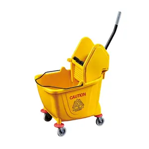 새로운 디자인 노란색 플라스틱 도구 세척 평면 걸레 버킷 바닥 청소