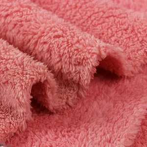 Ucuz yumuşak hoodie kumaş fırçalanmış battaniye flanel yapay kürk kumaş peluş polar ceket ceket fırça Sherpa polar kumaş