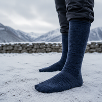 Chaussettes de compression personnalisées en laine mérinos 15-20 mmHg, hauteur genou, réduisent le gonflement, améliorent la circulation sanguine, chaussettes de compression personnalisées