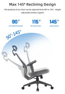 كرسي مكتب تنفيذي فاخر مريح بظهر مرتفع مع مسند ذراع قابل للتعديل ومقعد دوار ومسند رأس - Product Image 4