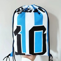 Sacs à dos en polyester avec cordon de serrage, motif drapeaux du monde, amusants, pour le sport, la gym, les fans de football mondial