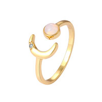 Amiee Jewelry Bagues ajustables pour couple Bagues opale Bague lune en argent sterling 925 avec zircon