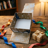 Boîtes en papier de Noël pliables personnalisées, boîte d'emballage magnétique pliable