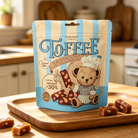 Sachet plastique imprimé UV pour bonbons, laminé, étanche, avec fermeture éclair, personnalisé, à fond plat, avec trou Euro pour le stockage alimentaire