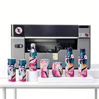 Impresora UV Rotativa Industrial de Alta Velocidad 360° con Barniz Blanco, Máquina de Impresión sin Costuras para Botellas, Tazas y Tubos