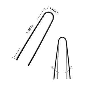 Piquets de pelouse en fer en forme de U avec tige lisse pour <span class=keywords><strong>gazon</strong></span> artificiel, piquets de sol en acier galvanisé de 3 mm - Product Image 1