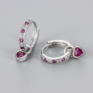 Bán buôn mạ Vàng Kim Cương thả Bông tai cho phụ nữ thời trang hình trái tim với Zircon Quà Tặng hàng ngày đồ trang sức - Product Image 4