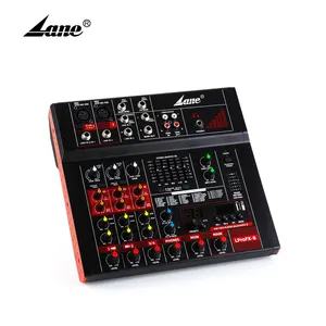Lane LProFX-8 Good Quality Built in 24 bit mobile live broadcast function USB port Mp3 Blue tooth 5.0 player mini audio mixer