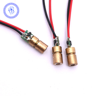 Mini Module de Diode Laser, 2 pièces, 650nm, 5V, 5mW, tête en cuivre à points rouges ajustables 6MM