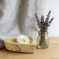 Support de bougie en bois sculpté à la main, écologique, mini en forme de cœur, finition teintée, contenants durables, personnalisables pour Noël, vente en gros