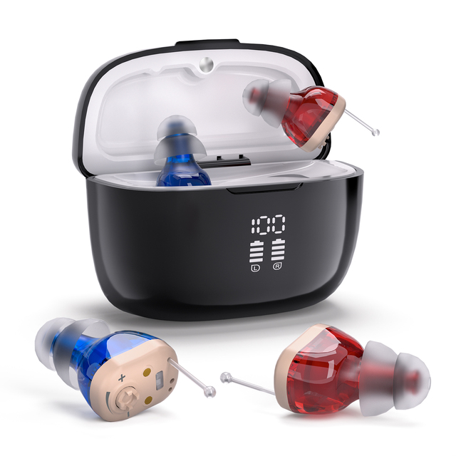Noise Cancelling Digital ITE Hearing Aids Rechargeable Eco-Friendly Super Clear Sound Invisible for Seniors Wholesale