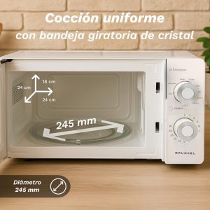 Forno a Microonde Grunkel 20L con Grill 700W Bianco - Product Image 5