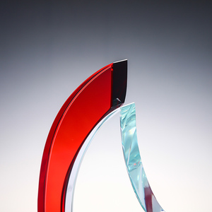 Placa de Cristal K9 con Grabado Láser Personalizado, Diseño Curvo Rojo, Premio de Moda, Recuerdo, Gran Venta - Product Image 3