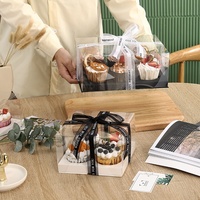 Boîtes à cupcakes transparentes XJH et emballages pour gâteaux et biscuits avec fenêtre, supports pour muffins et dragées, contenants à desserts