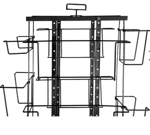 Circular Acrylic Rotating Rack 3 <b>Shelves</b> Mesh Floor-style Pegboard <b>Clothing</b> Display Organization Suitable for Doll Retail Shelf - Product Image 1