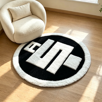 Tapis rond tufté personnalisé avec logo, tapis 3D Anime Hip Hop Rapper Nipsey Hussle All Money pour boutiques et studios