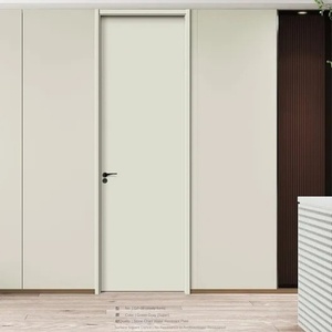 Puerta de hotel de apartamento de madera ignífuga de diseño moderno insonorizada sin pintura para uso interior residencial fibra de vidrio para exterior - Product Image 2