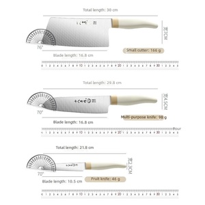 Ensemble de couteaux en acier inoxydable SHI BA ZI ZUO, ensemble de couteaux de cuisine pour la maison, comprend des couteaux polyvalents pour trancher et hacher les os - Product Image 4