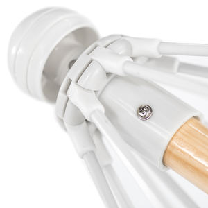 Большой размер футов деревянный шест пляжный зонт ветрозащитный УФ 50 + желтый полосатый зонт для патио с бахромой с вентиляционным отверстием - Product Image 4