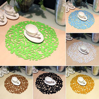 Design de fleurs feutre rond Tapis de table de cuisine Isolation Tapis de salle à manger Napperons de table résistants à la chaleur