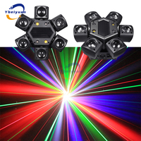 Projecteur LED 80W RGBW 4-en-1 à tête mobile, faisceau lumineux, laser, stroboscope, lumière pixel, DMX512 avec télécommande, pour DJ, discothèque, fêtes de Noël