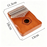 17-Key Sapele Wood Kalimba Thumb Piano & Bassoon Educational Toy for Kids & Adults Portable Gift with Hammer Tune