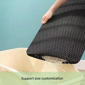 Tapis de <span class=keywords><strong>litière</strong></span> pour chat <span class=keywords><strong>double</strong></span> couche en gros, anti-éclaboussures, en EVA, résistant à l'usure et aux rayures, facile à nettoyer pour <span class=keywords><strong>litière</strong></span> de chat - Product Image 4