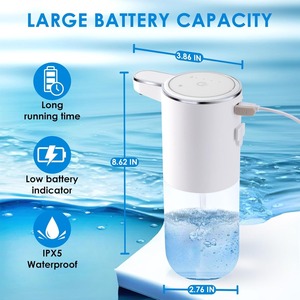 <span class=keywords><strong>Distributeur</strong></span> automatique de savon moussant, <span class=keywords><strong>distributeur</strong></span> de savon pour les mains sans contact, 4 niveaux réglables, 13,5 oz/400 ml, montage mural - Product Image 5