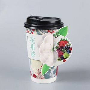 ปลอกกระดาษหุ้มแก้วกาแฟแบบใช้แล้วทิ้ง พิมพ์ลายได้ตามต้องการ ขนาด 8oz 12oz 16oz 20oz ปลอกกระดาษลูกฟูกปรับได้สำหรับแก้วชานมไข่มุก Kpop - Product Image 4