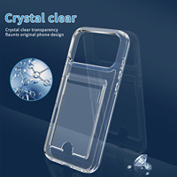 Coque de Téléphone Simple et Transparente avec Emplacement pour Cartes pour iPhone 17 Pro 16E 15 14 Plus 13 12 11 Pro Max – Étui Portefeuille Clair