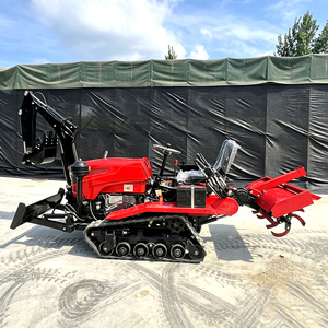 Mini-tracteur chenillé portatif avec rotoculteur agricole 25HP 35HP 50HP, dispositif de creusement et de désherbage avec godet - Product Image 6