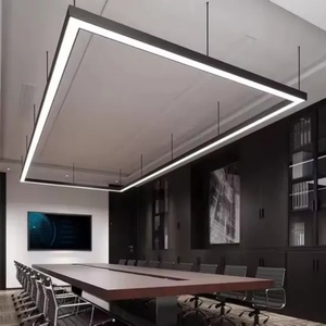 Lámpara Colgante LED Cuadrada Lineal con Carcasa en Negro/Blanco/Plateado para Oficina - Product Image 6