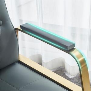 Silla moderna de cuero de lujo para salones de belleza, sillón reclinable de acero inoxidable de metal dorado y plateado con <span class=keywords><strong>barber</strong></span>ía elegante - Product Image 5