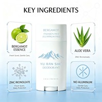 Déodorant Stick Bio Naturel Rafraîchissant et Lissant pour le Corps, Parfum Bergamote, 48 Heures de Protection, Marque Blanche, 75g