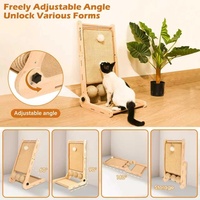 Griffoir pour chat en forme de L, rampe à griffer pour chat, griffoir en bois en forme de L avec boule en sisal
