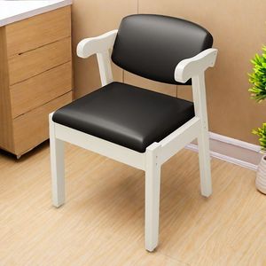 Nueva Silla de Comedor Moderna Nórdica Francesa Simple de Madera Maciza con Reposabrazos Tapizados en Cuero para Hogar, Oficina, <span class=keywords><strong>Sala</strong></span> de Estar y Hoteles L104 - Product Image 6