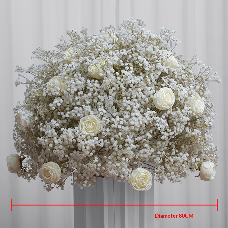 Boule de fleurs gypsophile de 80 cm