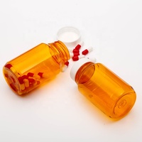 150ml prix raisonnable vente en gros bouteille de Capsule Orange bouteille de Capsule en plastique emballage et impression bouteille de Capsule de pilule 50ml
