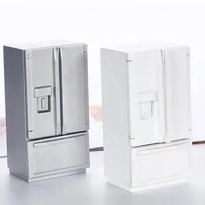 1/12ドールハウスミニチュアキッチンホワイトスライバー木製冷蔵庫冷蔵庫冷凍庫人形用寝室リビングルームおもちゃアクセス
