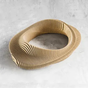 Chaises en bois Art Slice, mobilier extérieur commercial personnalisé, design artistique moderne pour hôtel, centre commercial, salle de sport, école - Product Image 5