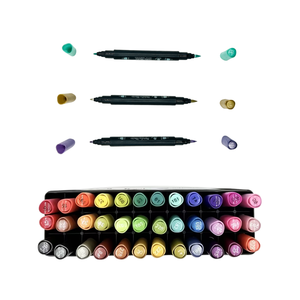 Marcadores de Doble Punta con Tinta Metálica y Brillante de 36 Colores, Marcadores Finos y de Pincel, Marcadores a Base de Alcohol para Pintar sobre Roca - Product Image 5