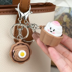Porte-clés RJ Mini Steamed Bun, pendentif clicker en forme de gâteau à pétrir, à rebond doux, anti-stress, accessoires de décoration pour sac, jouets relaxants - Product Image 2