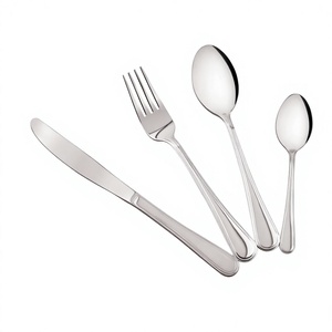 Classic Chrome Stainless Steel Eco-Friendly Food Contact Safe 4-Piece Flatware Set with Ergonomic Handles for Home Use - Product Image 1