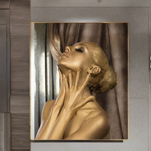 Ritratto Moderno ad Acquerello <span class=keywords><strong>di</strong></span> <span class=keywords><strong>Donne</strong></span> Nere, Arte Murale che Tocca il Viola, Stampe <span class=keywords><strong>di</strong></span> Mezzo Volto per Decorazione Casa e Camera da Letto - Product Image 4